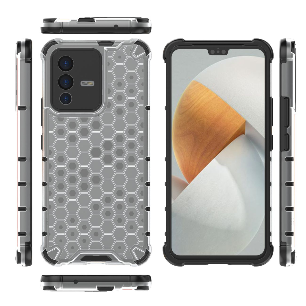 Dėklas Honeycomb Vivo V23 5G Permatomas UGLX912 2 Dėklas Honeycomb Vivo V23 5G Permatomas UGLX912 2