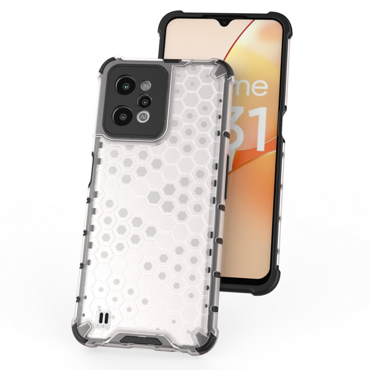 Dėklas Honeycomb case armored Realme C31 Permatomas 6 Dėklas Honeycomb case armored Realme C31 Permatomas 6