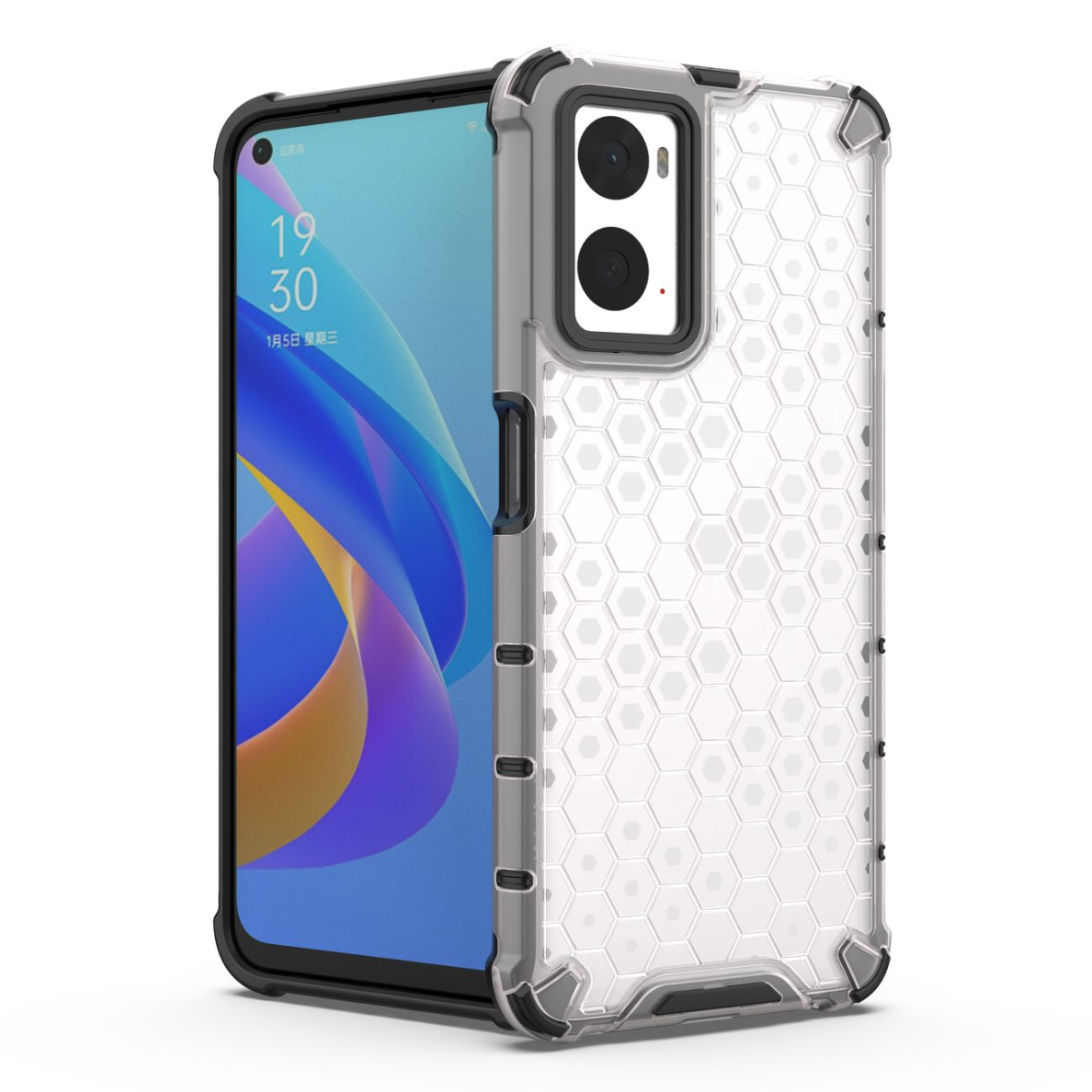 Dėklas Honeycomb case armored Oppo A76 / Oppo A36 / Realme 9i Permatomas 13 Dėklas Honeycomb case armored Oppo A76 / Oppo A36 / Realme 9i Permatomas 13