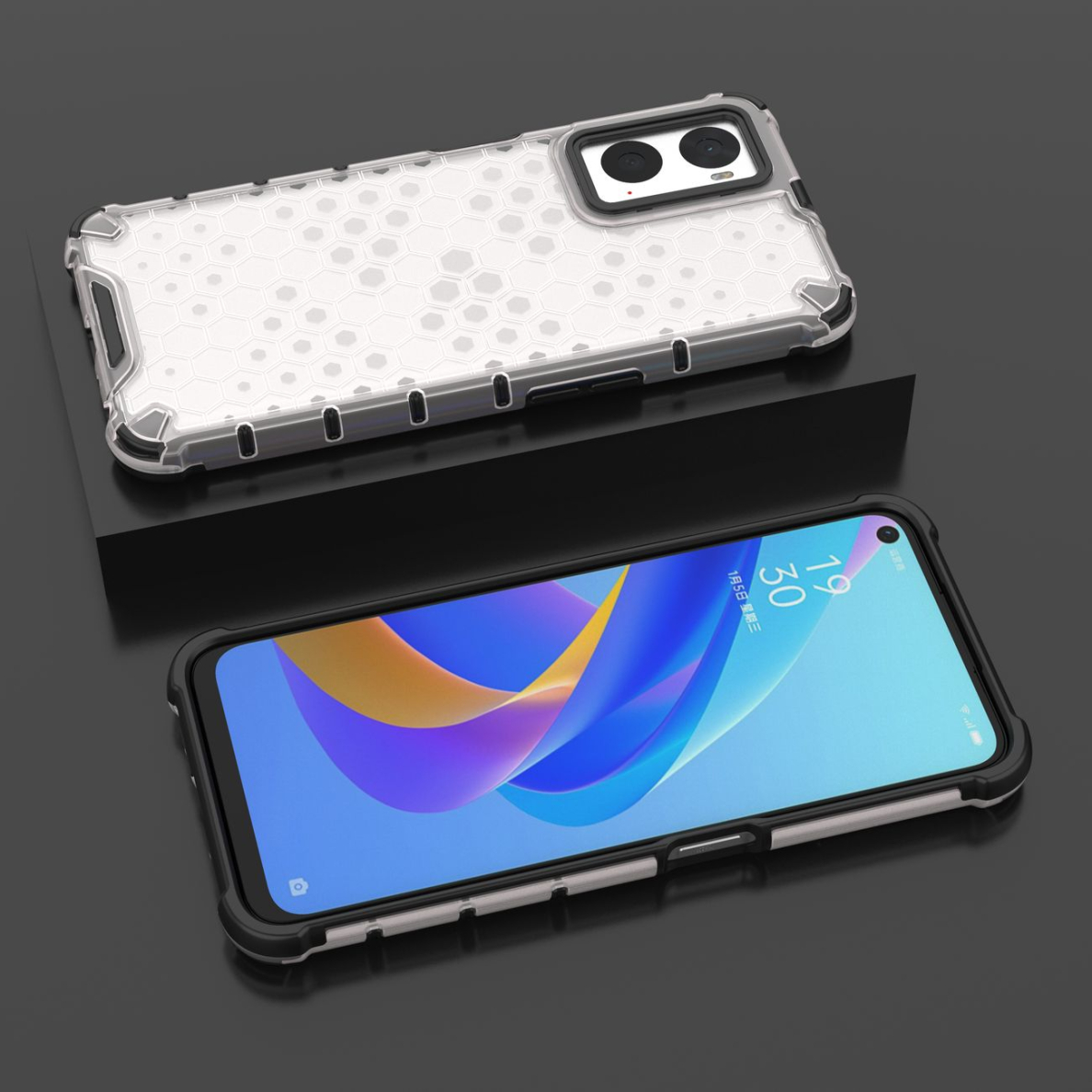 Dėklas Honeycomb case armored Oppo A76 / Oppo A36 / Realme 9i Permatomas 16 Dėklas Honeycomb case armored Oppo A76 / Oppo A36 / Realme 9i Permatomas 16