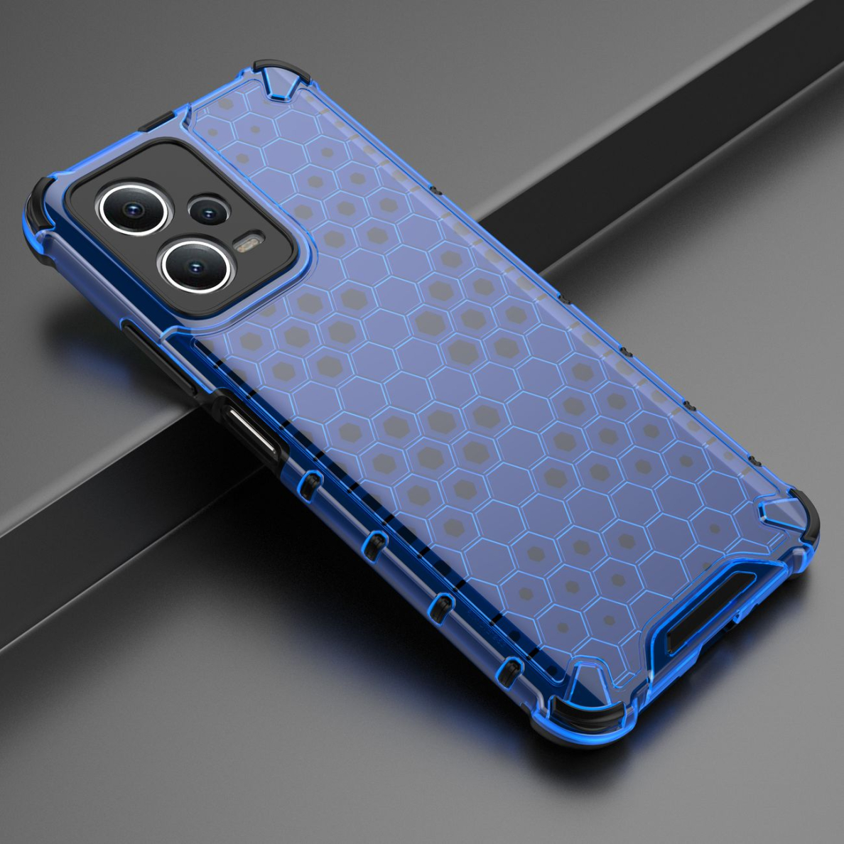 Dėklas Honeycomb Xiaomi Redmi Note 12 5G / Poco X5 5G armored hybrid case Mėlynas 2 Dėklas Honeycomb Xiaomi Redmi Note 12 5G / Poco X5 5G armored hybrid case Mėlynas 2