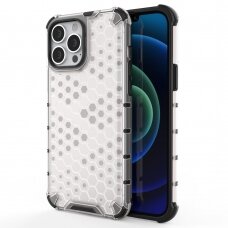 Dėklas Honeycomb Case armor cover with TPU Bumper iPhone 13 Pro Max Permatomas