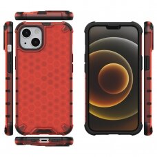 Dėklas Honeycomb Case iPhone 13 raudonas