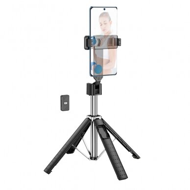 [Užsakomoji prekė] Hoco - Selfie Stick Wave (K18) - Stable, BT 4.0, with Wireless Bluetooth Remote Controller and 4 Legs - Black