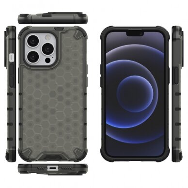 Dėklas Honeycomb Case iPhone 13 Pro juodas 1