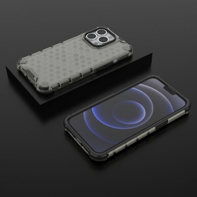 Dėklas Honeycomb Case iPhone 13 Pro juodas 12