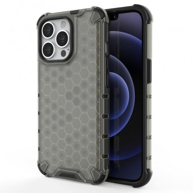 Dėklas Honeycomb Case iPhone 13 Pro juodas