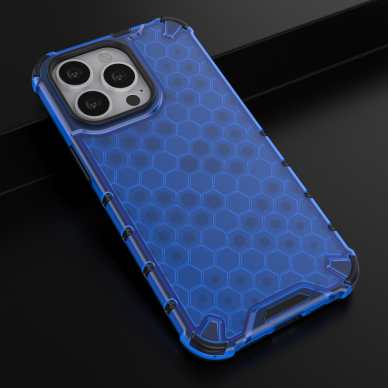 Dėklas Honeycomb Case armor cover with TPU Bumper iPhone 13 Pro Mėlynas 13 Dėklas Honeycomb Case armor cover with TPU Bumper iPhone 13 Pro Mėlynas 13