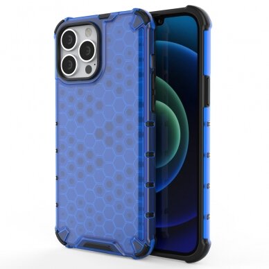 Dėklas Honeycomb Case iPhone 13 Pro Max mėlynas Dėklas Honeycomb Case iPhone 13 Pro Max mėlynas