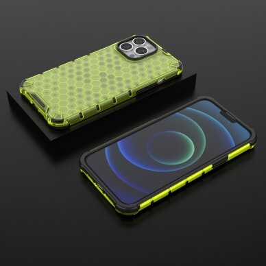 Dėklas Honeycomb Case iPhone 13 Pro Max žalias 12
