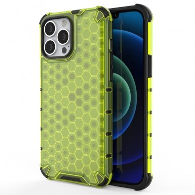Dėklas Honeycomb Case iPhone 13 Pro Max žalias