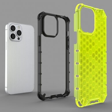 Dėklas Honeycomb Case armor cover with TPU Bumper iPhone 13 Pro Max Raudonas 5
