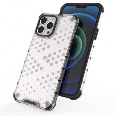 Dėklas Honeycomb Case armor cover with TPU Bumper iPhone 13 Pro Max Raudonas 7