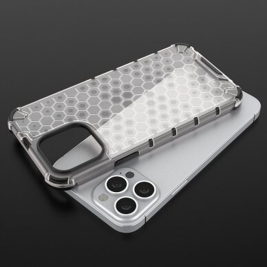 Dėklas Honeycomb Case armor cover with TPU Bumper iPhone 13 Pro Max Raudonas 8