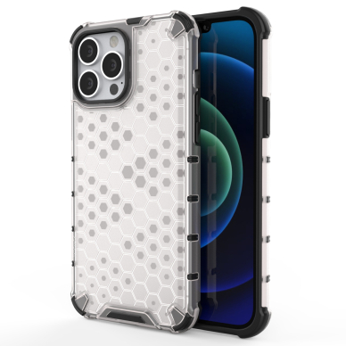 Dėklas Honeycomb Case armor cover with TPU Bumper iPhone 13 Pro Max Permatomas Dėklas Honeycomb Case armor cover with TPU Bumper iPhone 13 Pro Max Permatomas
