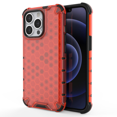 Dėklas Honeycomb Case iPhone 13 Pro raudonas Dėklas Honeycomb Case iPhone 13 Pro raudonas