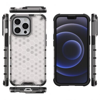Dėklas Honeycomb Case iPhone 13 Pro permatomas 11