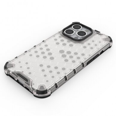 Dėklas Honeycomb Case iPhone 13 Pro permatomas 3 Dėklas Honeycomb Case iPhone 13 Pro permatomas 3