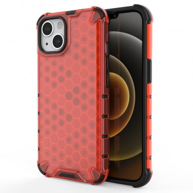 Dėklas Honeycomb Case iPhone 13 raudonas