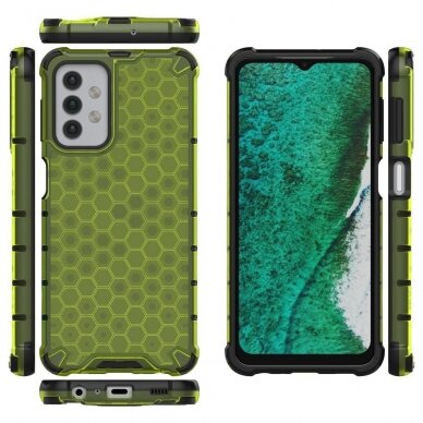 Plastikinis dėklas Honeycomb Case Samsung Galaxy A32 5G žalias 1