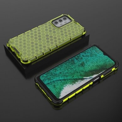 Plastikinis dėklas Honeycomb Case Samsung Galaxy A32 5G žalias 2