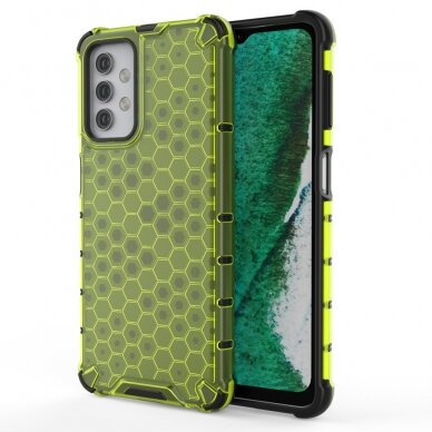 Plastikinis dėklas Honeycomb Case Samsung Galaxy A32 5G žalias