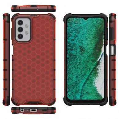 Plastikinis dėklas Honeycomb Case Samsung Galaxy A32 5G Raudonas 1