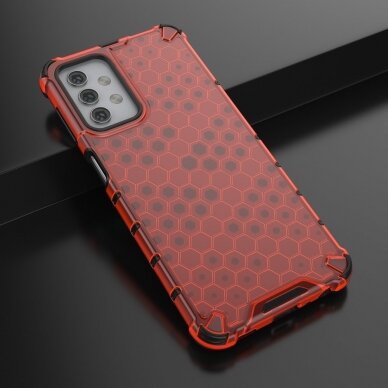 Plastikinis dėklas Honeycomb Case Samsung Galaxy A32 5G Raudonas 3
