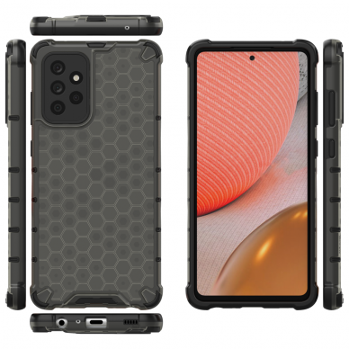 Dėklas Honeycomb Case armor cover with TPU Samsung Galaxy A72 4G Juodas 11