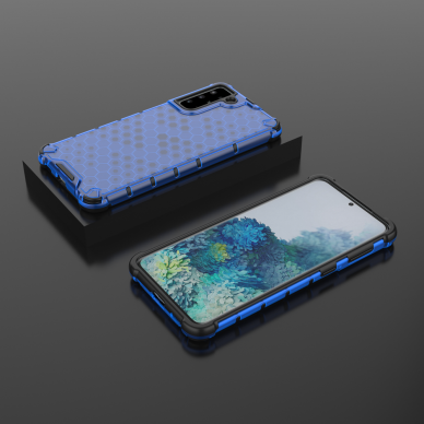 Plastikinis dėklas Honeycomb Case Samsung Galaxy S21+ 5G (S21 Plus 5G) Tamsiai mėlynas 3