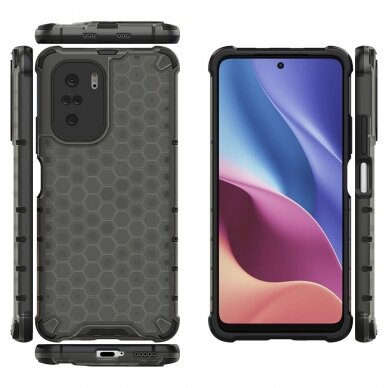 Dėklas Honeycomb Xiaomi Redmi K40 Pro+ / K40 Pro / K40 / Poco F3 Juodas 1 Dėklas Honeycomb Xiaomi Redmi K40 Pro+ / K40 Pro / K40 / Poco F3 Juodas 1