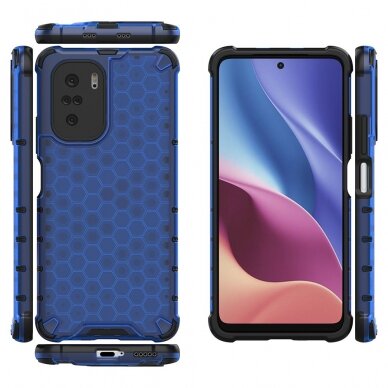 Dėklas Honeycomb Xiaomi Redmi K40 Pro+ / K40 Pro / K40 / Poco F3 Mėlynas 1 Dėklas Honeycomb Xiaomi Redmi K40 Pro+ / K40 Pro / K40 / Poco F3 Mėlynas 1