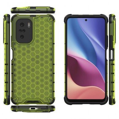 Dėklas Honeycomb Xiaomi Redmi K40 Pro+ / K40 Pro / K40 / Poco F3 Žalias 1 Dėklas Honeycomb Xiaomi Redmi K40 Pro+ / K40 Pro / K40 / Poco F3 Žalias 1