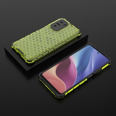 Dėklas Honeycomb Xiaomi Redmi K40 Pro+ / K40 Pro / K40 / Poco F3 Žalias 2 Dėklas Honeycomb Xiaomi Redmi K40 Pro+ / K40 Pro / K40 / Poco F3 Žalias 2