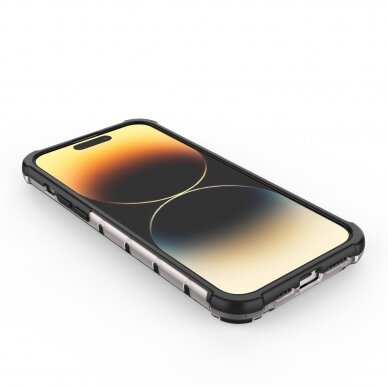 Dėklas Honeycomb iPhone 14 Pro Max Juodas 10