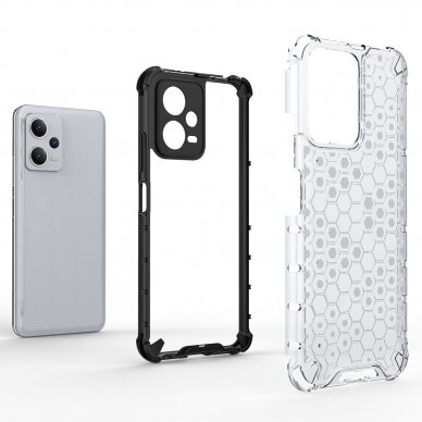 Dėklas Honeycomb Xiaomi Redmi Note 12 5G / Poco X5 5G armored hybrid cover Juodas 2 Dėklas Honeycomb Xiaomi Redmi Note 12 5G / Poco X5 5G armored hybrid cover Juodas 2