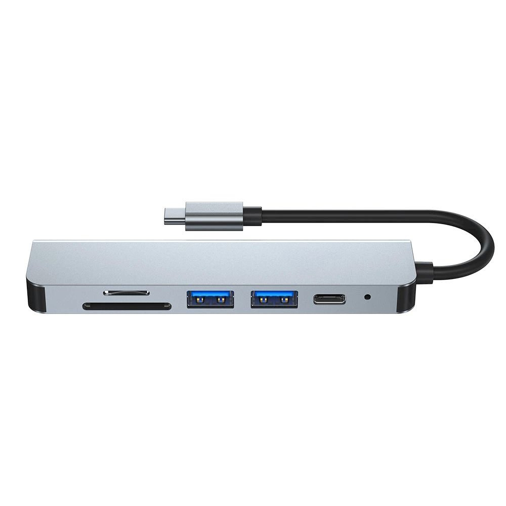 HUB Tech-Protect V4 6in1 USB-C - USB-A 3.0 / USB-A 2.0 / USB-C / HDMI / micro SD / TF / SD card reader - pilkas 5 HUB Tech-Protect V4 6in1 USB-C - USB-A 3.0 / USB-A 2.0 / USB-C / HDMI / micro SD / TF / SD card reader - pilkas 5