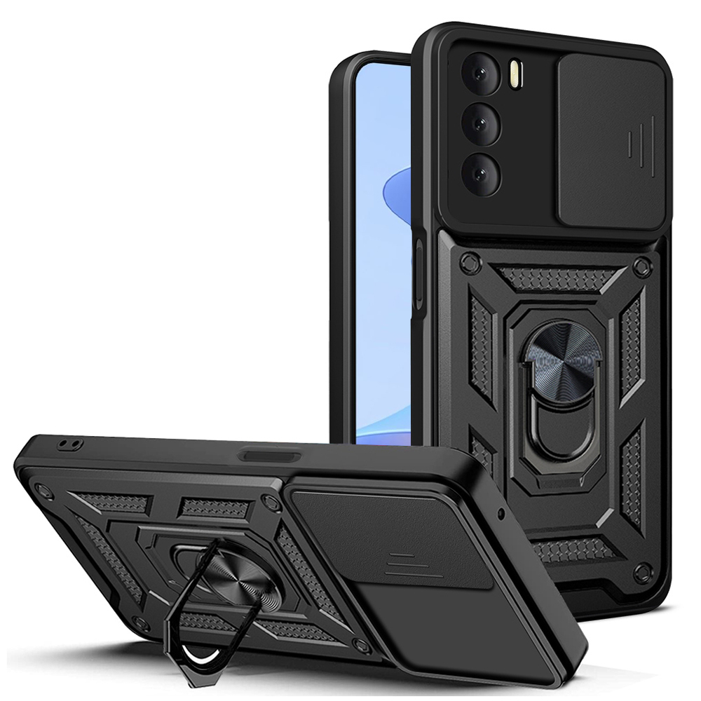 Akcija! Dėklas skirtas Oppo A16 / A16s / A54s - Techsuit CamShield Series - Juodas Akcija! Dėklas skirtas Oppo A16 / A16s / A54s - Techsuit CamShield Series - Juodas