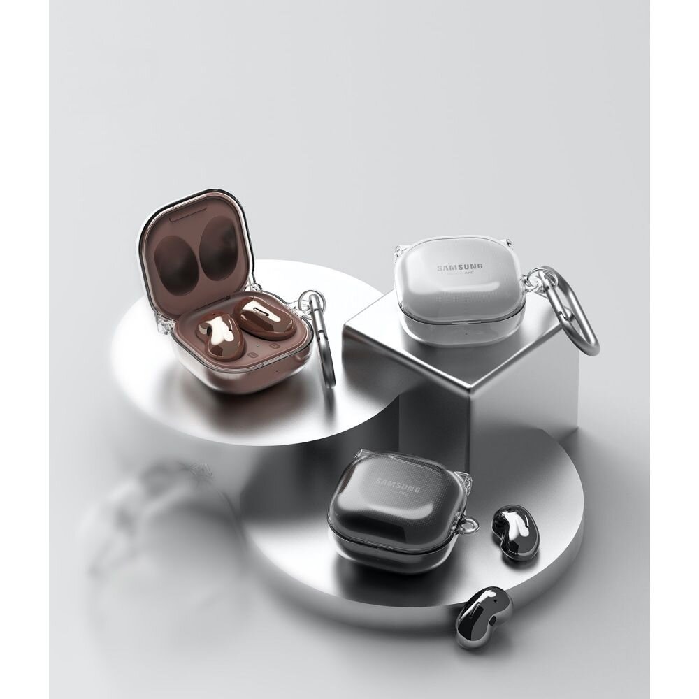 Akcija! Dėklas skirtas Samsung Galaxy Buds Live - Ringke Hinge Case - permatomas  4