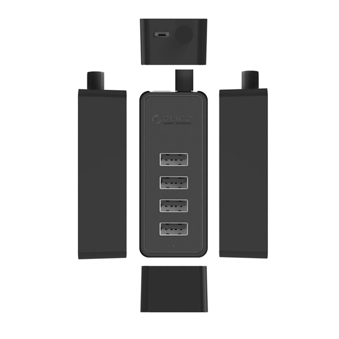 USB šakotuvas Hub Orico W5P-U2-030 4x USB-A 2.0 30 cm – juodas 2 USB šakotuvas Hub Orico W5P-U2-030 4x USB-A 2.0 30 cm – juodas 2