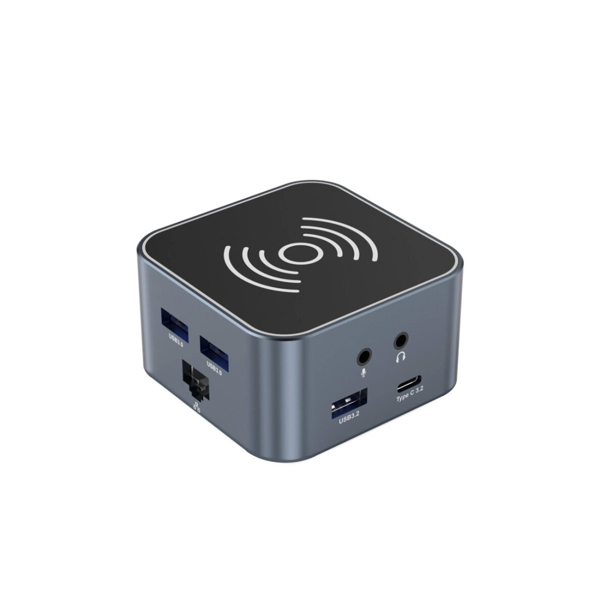 USB-C šakotuvas Wozinsky WHBC09Y8S 12in1 su belaidžio įkrovimo funkcija, aliuminis, 15 cm kabelis – pilkas 2 USB-C šakotuvas Wozinsky WHBC09Y8S 12in1 su belaidžio įkrovimo funkcija, aliuminis, 15 cm kabelis – pilkas 2