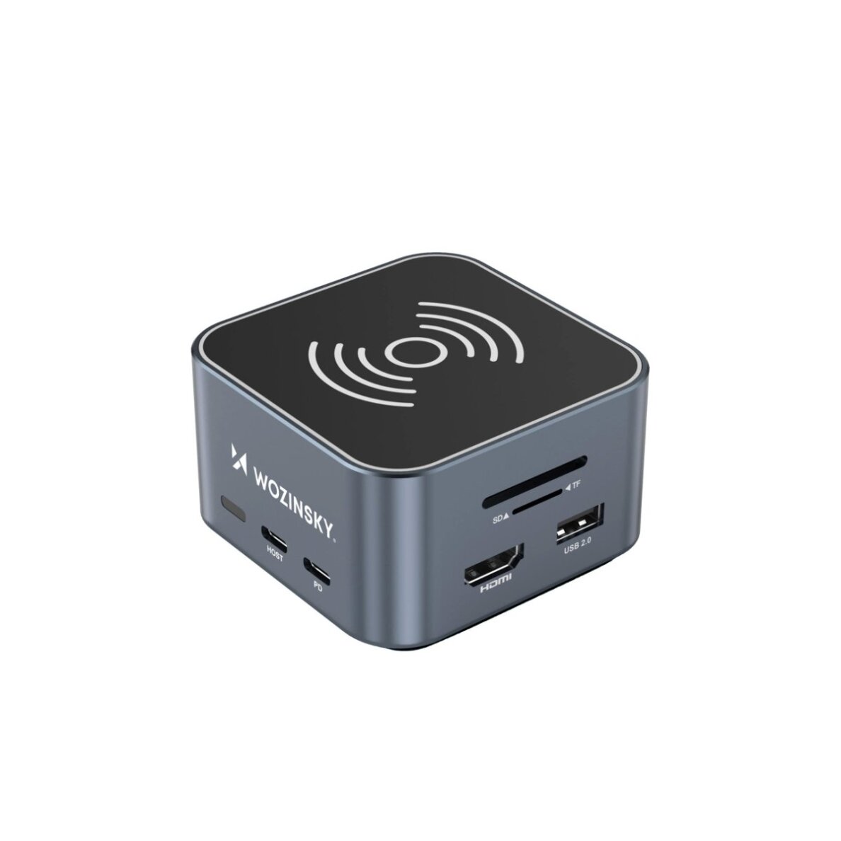 USB-C šakotuvas Wozinsky WHBC09Y8S 12in1 su belaidžio įkrovimo funkcija, aliuminis, 15 cm kabelis – pilkas USB-C šakotuvas Wozinsky WHBC09Y8S 12in1 su belaidžio įkrovimo funkcija, aliuminis, 15 cm kabelis – pilkas