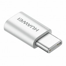 Adapteris Huawei AP52 Micro USB į USB Type-C 5V 2A Data Sync Charge Baltas
