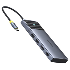 Baseus Metal Gleam Series II HUB 7in1 USB-C – USB-C PD100W / 2x USB-A / 2x HDMI 4K / USB-A 3.0 / USB-C 3.0