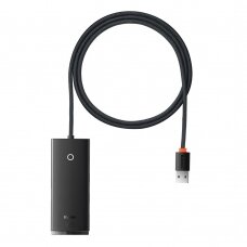 [Užsakomoji prekė] Hub USB to 4x USB3.0, Type-C, 1m - Baseus Lite Series (WKQX030101) - Juodas