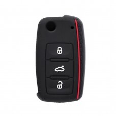 [Užsakomoji prekė] Dėklas raktui VW Beetle, Eos/Skoda Superb/Seat Ibiza - Techsuit Car Key Case (2001.08) - Raudonas