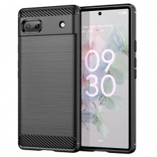 [Užsakomoji prekė] Dėklas skirtas Google Pixel 6a - Techsuit Carbon Silicone - Juodas PXG099