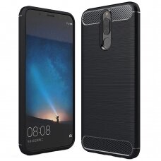 [Užsakomoji prekė] Telefono dėklas Huawei Mate 10 Lite - Techsuit Carbon Silicone - Juodas