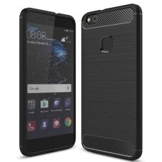 [Užsakomoji prekė] Dėklas skirtas Huawei P10 Lite - Techsuit Carbon Silicone - Juodas