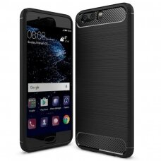 [Užsakomoji prekė] Dėklas skirtas Huawei P10 Plus - Techsuit Carbon Silicone - Juodas